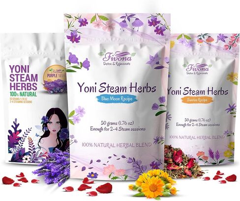 FIVONA Yoni Steaming Herbs - For Feminine Use And Rituals - V-Detox, Cleanse, Wash, Odor Control - 2 to 4 sessions - Female PH Balance- 1.76 Ounces in Saudi Arabia