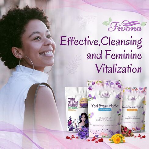 FIVONA Yoni Steaming Herbs - For Feminine Use And Rituals - V-Detox, Cleanse, Wash, Odor Control - 2 to 4 sessions - Female PH Balance- 1.76 Ounces in Saudi Arabia