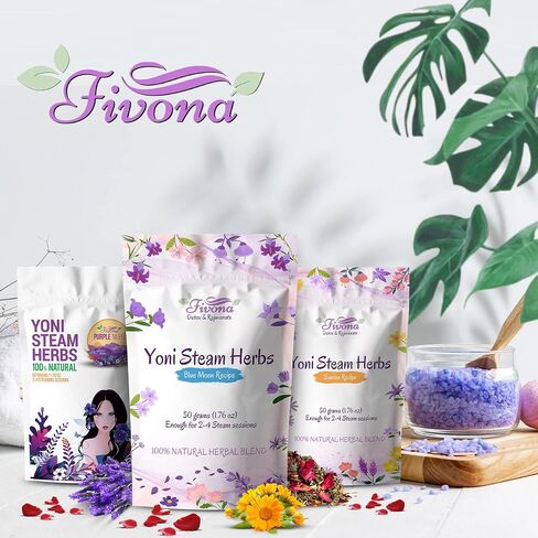 FIVONA Yoni Steaming Herbs - For Feminine Use And Rituals - V-Detox, Cleanse, Wash, Odor Control - 2 to 4 sessions - Female PH Balance- 1.76 Ounces in Saudi Arabia