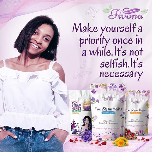 FIVONA Yoni Steaming Herbs - For Feminine Use And Rituals - V-Detox, Cleanse, Wash, Odor Control - 2 to 4 sessions - Female PH Balance- 1.76 Ounces in Saudi Arabia