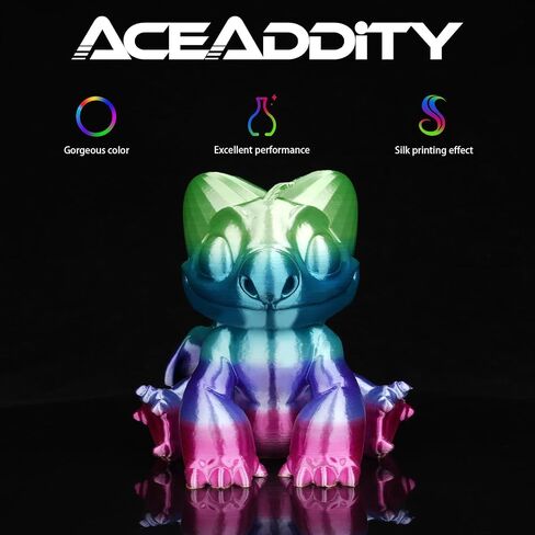 Aceaddity Silk Magic PLA 3D Printer Filament, Multi-Colour Tri-Extrusion 1.75mm 3D Printing PLA Filament, Shiny Silk Coextruded PLA, Dimensional Accuracy +/- 0.03 mm, 1kg/2.2lbs (Blue-Red-Green) in Saudi Arabia