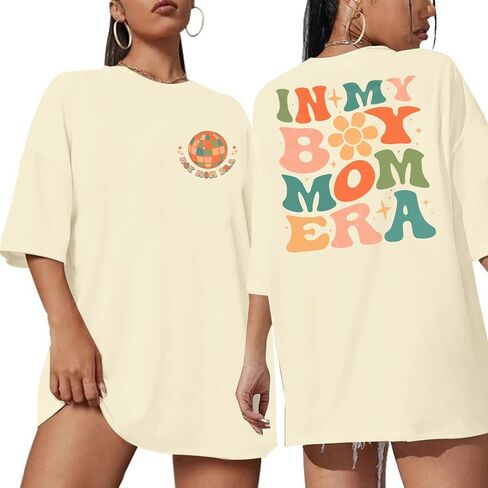 Boy Mom Shirts Mama Tops : Women Oversized Mama Graphic Tees Mom Tshirt Tops in Saudi Arabia