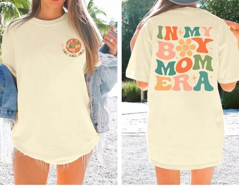 Boy Mom Shirts Mama Tops : Women Oversized Mama Graphic Tees Mom Tshirt Tops in Saudi Arabia