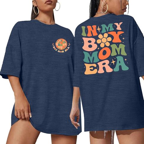 Boy Mom Shirts Mama Tops : Women Oversized Mama Graphic Tees Mom Tshirt Tops in Saudi Arabia