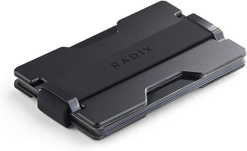 Radix Element Slim Wallet - RFID Blocking Minimalist Card Holder Money Clip (Black, Aluminum) in Saudi Arabia