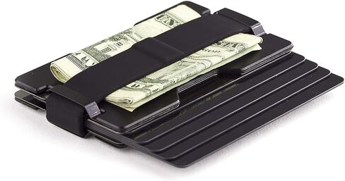 Radix Element Slim Wallet - RFID Blocking Minimalist Card Holder Money Clip (Black, Aluminum) in Saudi Arabia