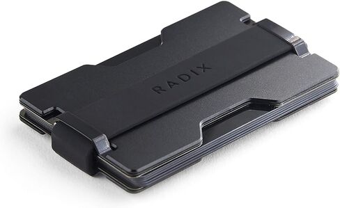 Radix Element Slim Wallet - RFID Blocking Minimalist Card Holder Money Clip (Black, Aluminum) in Saudi Arabia