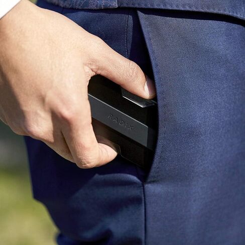 Radix Element Slim Wallet - RFID Blocking Minimalist Card Holder Money Clip (Black, Aluminum) in Saudi Arabia