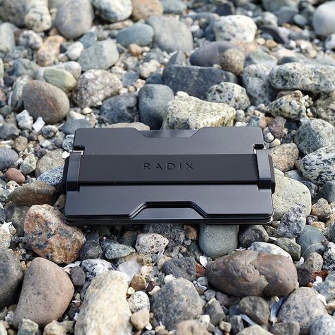 Radix Element Slim Wallet - RFID Blocking Minimalist Card Holder Money Clip (Black, Aluminum) in Saudi Arabia