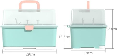 Zerodeko Dish Drying Rack Baby Bottle Drying Rack with Lid Cover Baby Bottle Storage Box Sippy Cup Drying Holder Bottle Nipples Accessories Space Saver Kitchen Cabinet Organizer Bottle Sterilizer in Saudi Arabia