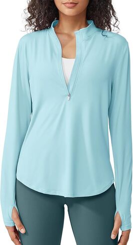 G4Free Womens UPF 50+ Sun Shirts Lightweight Quick Dry Long Sleeve Workout Tops Lightweight Running Pullover in Kuwait