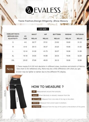 EVALESS Wide Leg Capri Pants for Women Dressy Casual High Waisted Stretch Cropped Work Pants Trendy Summer Pants with Pockets in Saudi Arabia
