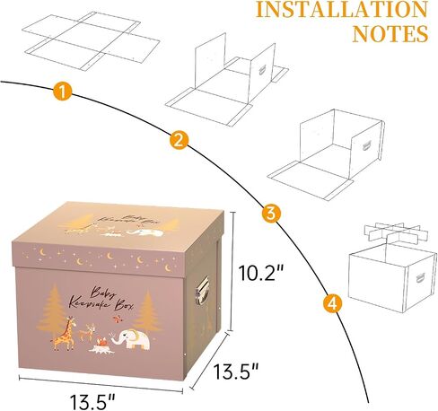 ULARCS Baby Memory Book/Large Keepsake Box & 30 Monthly & Baby First Milestone Stickers - Gender Neutral First Year Scrapbook Journal in Saudi Arabia