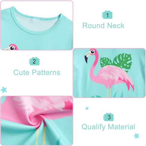 Funnycokid Girls Pajamas Set 3 Piece Sleepwear Short Sleeve Shirt Top Pants Shorts 7-14 Years in Kuwait