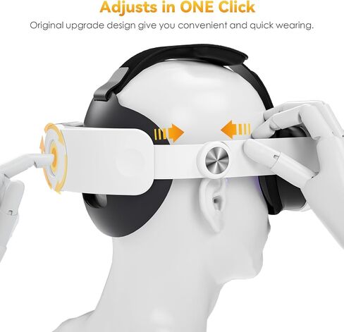 حزام رأس CloudValley قابل للتعديل متوافق مع Quest 3، بديل حزام Elite لتعزيز الدعم وتصميم التحرير بنقرة واحدة، خفيف الوزن ومريح in Kuwait