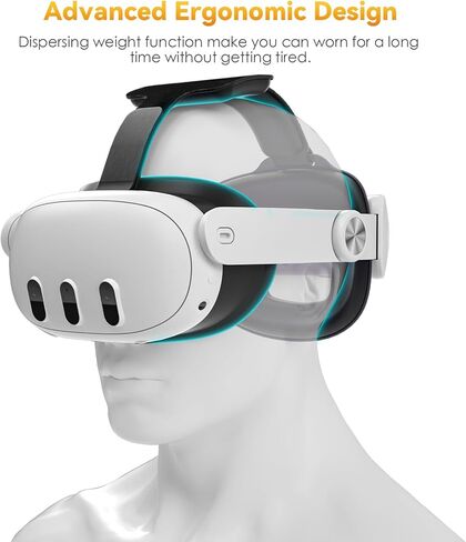 حزام رأس CloudValley قابل للتعديل متوافق مع Quest 3، بديل حزام Elite لتعزيز الدعم وتصميم التحرير بنقرة واحدة، خفيف الوزن ومريح in Kuwait