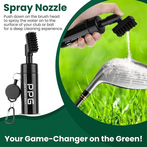 PIN Point Golf: Spray Bottle Golf Club Cleaner - Convenient Attachment, Refillable Water Reservoir, Efficient Spray Nozzle, Secure Design for Golfers - Elevate Your Swing Accuracy in Saudi Arabia