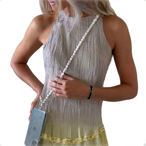 سلسلة هاتف Fiona Lucia Pearl حول الجسم، حبل للهاتف الخلوي، حامل هاتف حول الرقبة وحزام لهاتف iPhone ومعظم الهواتف | مع رقعة قوية لتركيبها داخل حافظة هاتفك | هدية عظيمة! in Kuwait