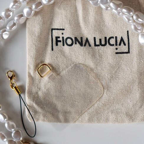 سلسلة هاتف Fiona Lucia Pearl حول الجسم، حبل للهاتف الخلوي، حامل هاتف حول الرقبة وحزام لهاتف iPhone ومعظم الهواتف | مع رقعة قوية لتركيبها داخل حافظة هاتفك | هدية عظيمة! in Kuwait