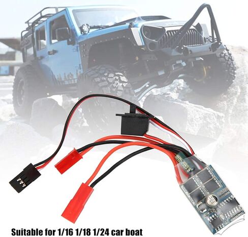 RC Brushed ESC, 30A 4-8V Two Way Brush ESC RC Motor Speed Controller RC Car Accessories Replacement Bidirectional Current Control Brush ESC for 1/16 1/18 1/24 Car Boat (With brake) in Saudi Arabia