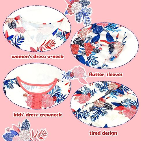 V.&GRIN Mommy and Me Summer Dresses, Mother Daughter Midi Cute Floral Family Matching Outfits for Women & Tween Girls in Saudi Arabia