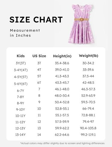 PATPAT Little Big Girls Dress Vintage Boho Floral Ruffle Short Sleeve Casual Swing Dress with Braided Belt in Kuwait