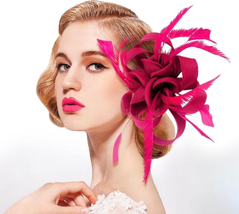 Dressfan Fascinator قبعة خوذة المرأة 20s 50s خمر عقال ل كنتاكي ديربي/زفاف/كوكتيل/زفاف/حفلة الشاي in Kuwait