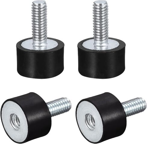 uxcell Rubber Mounts 4pcs M8 Male/Female Vibration Isolator Shock Absorber, for Garage Motor Air Compressor Car Boat Bobbins, D40mmxH40mm in Saudi Arabia