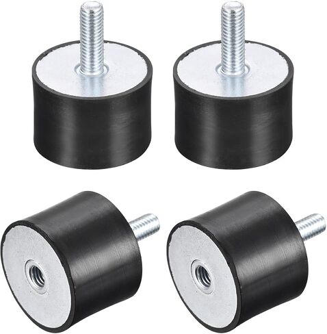 uxcell Rubber Mounts 4pcs M8 Male/Female Vibration Isolator Shock Absorber, for Garage Motor Air Compressor Car Boat Bobbins, D40mmxH40mm in Saudi Arabia