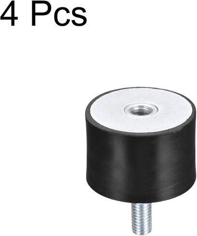 uxcell Rubber Mounts 4pcs M8 Male/Female Vibration Isolator Shock Absorber, for Garage Motor Air Compressor Car Boat Bobbins, D40mmxH40mm in Saudi Arabia