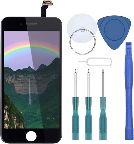 استبدال شاشة عرض LCD رقمية عالية الدقة لهاتف iPhone 6 Retina، مجموعة إطار شاشة لمس كاملة كاملة، مجموعة أدوات الإصلاح المطلوبة باللون الأسود in Kuwait