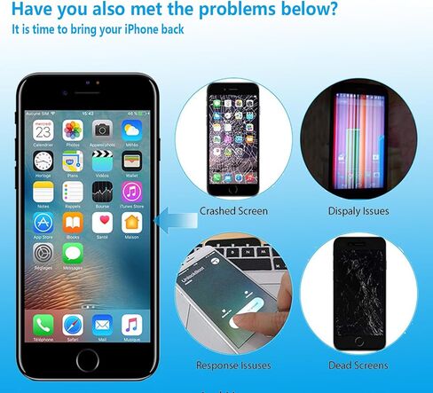 استبدال شاشة عرض LCD رقمية عالية الدقة لهاتف iPhone 6 Retina، مجموعة إطار شاشة لمس كاملة كاملة، مجموعة أدوات الإصلاح المطلوبة باللون الأسود in Kuwait