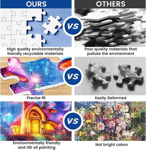 500 Piece Puzzle for Adults, Jigsaw Puzzles 500 Pieces Birthday Party for Family Adults Funny Puzzle for Adults Finished Size 20.5 x 15in (Mushroom Hut) in Saudi Arabia