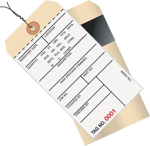 Boxes Fast Inventory Tags, 2 Part Carbon Style #8, Pre-Wired, (2500-2999), 6 1/4" x 3 1/8", White/Manila, (Pack of 500) in Saudi Arabia
