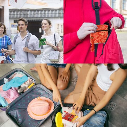 VIOCIWUO مجوهرات الحرير محفظة بروكيد حقيبة الحرير سستة حقيبة 24 قطعة مطرزة عملة محفظة مجوهرات الحقيبة المحفظة للنساء الفتيات السنة الجديدة الربيع مهرجان in Kuwait