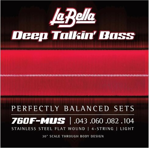 La Bella 760F-MUS Stainless Steel Flat Wound Bass Guitar Guitar Strings in Saudi Arabia