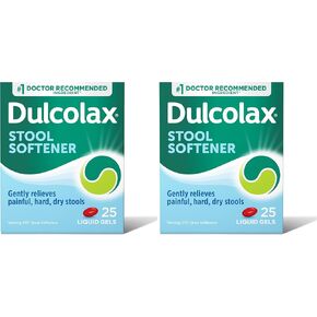 Dulcolax Stool Softener Laxative Liquid Gel Capsules (25ct) for Gentle Relief, Docusate Sodium 100mg in Kuwait