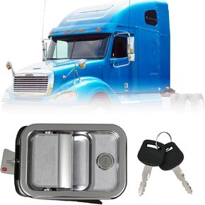 مقبض الباب الخارجي جانب السائق الأيسر متوافق مع 2000-2011 Freightliner Columbia استبدال A18-42228-000 A18-42228-002، مع مفاتيح، كروم (أجهزة سوداء) in Kuwait