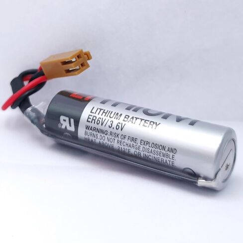 (15 حزمة) ER6V/3.6V 2400mAh ER6VC119A/ER6VC119B PLC بطارية ليثيوم غير قابلة للشحن مع قابس بني in Kuwait