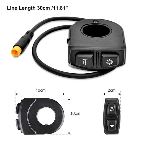 Electric Bike 2-in-1 Switch for Headlight for Horn, 3-Pin Waterproof Design for E-Bikes, Scooters, and Electric Vehicles, Fits 22.2 mm Handlebar ABS Material for Outdoor Cycling Safety and Control in Saudi Arabia