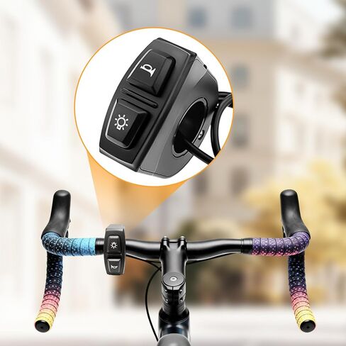 Electric Bike 2-in-1 Switch for Headlight for Horn, 3-Pin Waterproof Design for E-Bikes, Scooters, and Electric Vehicles, Fits 22.2 mm Handlebar ABS Material for Outdoor Cycling Safety and Control in Saudi Arabia