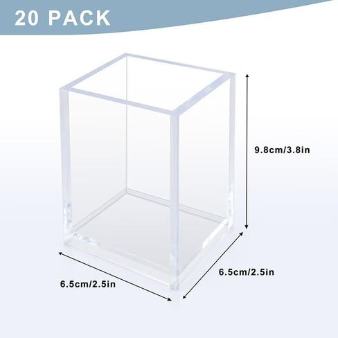 10 Pack Clear Acrylic Pen Holders, Pencil Cups & Makeup Brush Organizers, Transparent Desk Storage for Office, School, Home & Study Supplies(10pcs) in Saudi Arabia