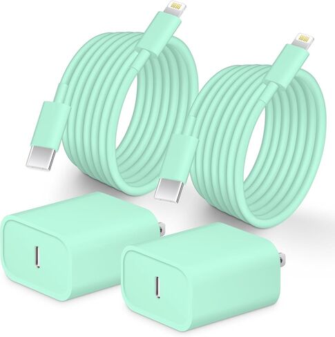 iPhone 14 13 12 Fast Charger [MFi Certified] 10FT Type C Charger 2 Pack 20W USB C Charger Block with Fast Charging Cable for iPhone 14/14 Pro/13/13Pro Max/12/12 Pro Max/11/XS/XR/X/8Plus,iPad in Kuwait