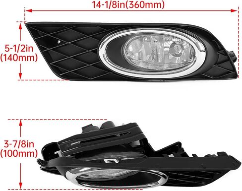 KUAFU Pair LED Fog Lights Compatible with 2016-2018 Hyundai Elantra (Sixth Generation) Replacement for 92207-F2100 92208-F2100 Fog Lamp Light DRL Driver Side & Passenger Side Clear Lens in Saudi Arabia