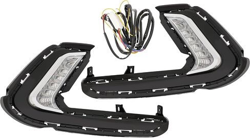 KUAFU Pair LED Fog Lights Compatible with 2016-2018 Hyundai Elantra (Sixth Generation) Replacement for 92207-F2100 92208-F2100 Fog Lamp Light DRL Driver Side & Passenger Side Clear Lens in Saudi Arabia