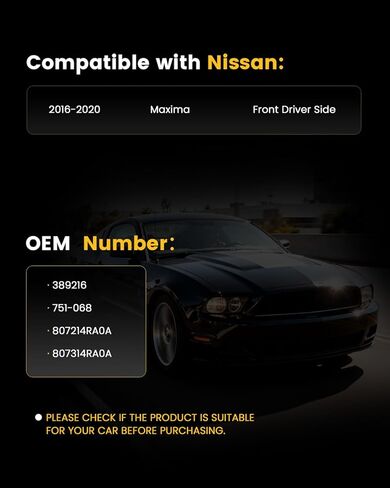 منظم نافذة كهربائي مع محرك، جانب السائق الأمامي الأيسر، متوافق مع Nissan Maxima 2016 2017 2018 2019 2020، استبدال # 751068 807214RA0A in Kuwait