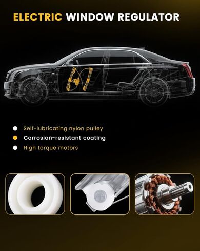 منظم نافذة كهربائي مع محرك، جانب السائق الأمامي الأيسر، متوافق مع Nissan Maxima 2016 2017 2018 2019 2020، استبدال # 751068 807214RA0A in Kuwait