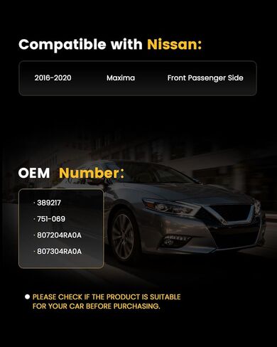 Power Window Regulator with Motor, Front Left Driver Side, Compatible with Nissan Maxima 2016 2017 2018 2019 2020, Replace# 751068 807214RA0A in Saudi Arabia