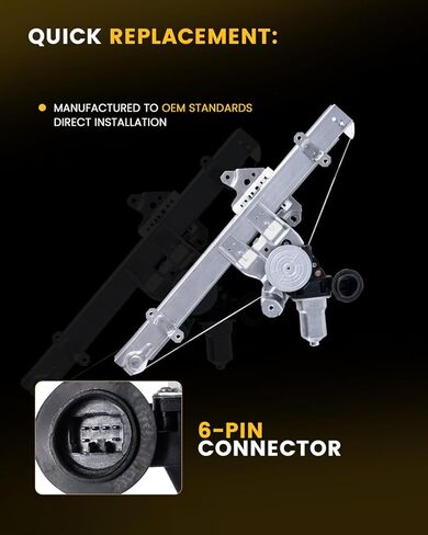 Power Window Regulator with Motor, Front Left Driver Side, Compatible with Nissan Maxima 2016 2017 2018 2019 2020, Replace# 751068 807214RA0A in Saudi Arabia