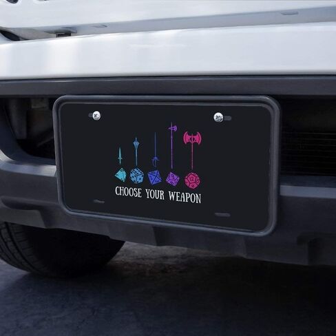 Graphics and More Choose Your Weapon Dungeon RPG Dice Novelty Metal Vanity Tag License Plate in Saudi Arabia